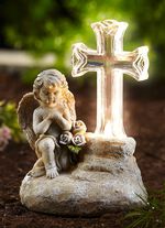 Solar-Gedenkengel aus wetterfestem Kunststein 