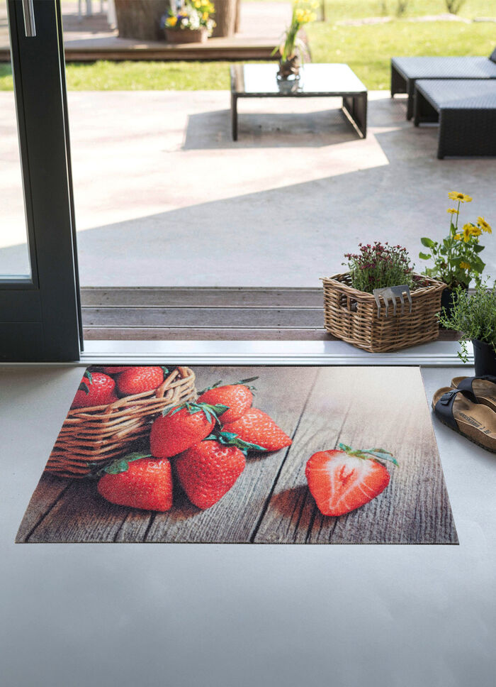 Fußmatte mit Erdbeermotiv 