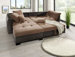 Bequeme Polsterecke mit Bettfunktion DUNKELBR.-BRAUN