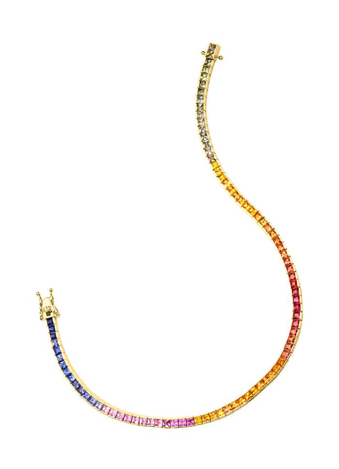 Hochwertiges Armband mit echten Safiren in Multicolor 