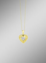 Herz-Anh&auml;nger in Bicolor mit 3 Brillanten 