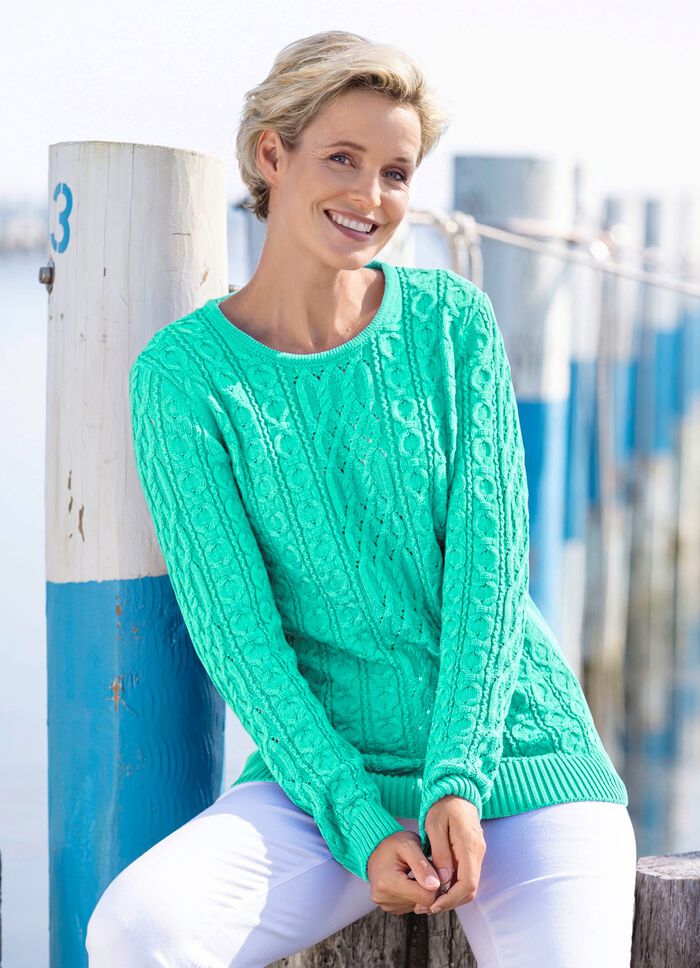 Pullover in Strukturmustermix MINT