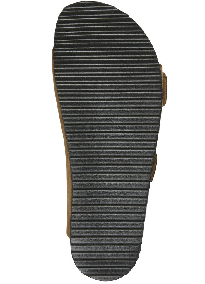 Andrea Conti Pantolette mit bunt bedrucktem Lederfußbett BRAUN