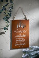 Schrifttafel Weihnachten im Edelrost-Look 