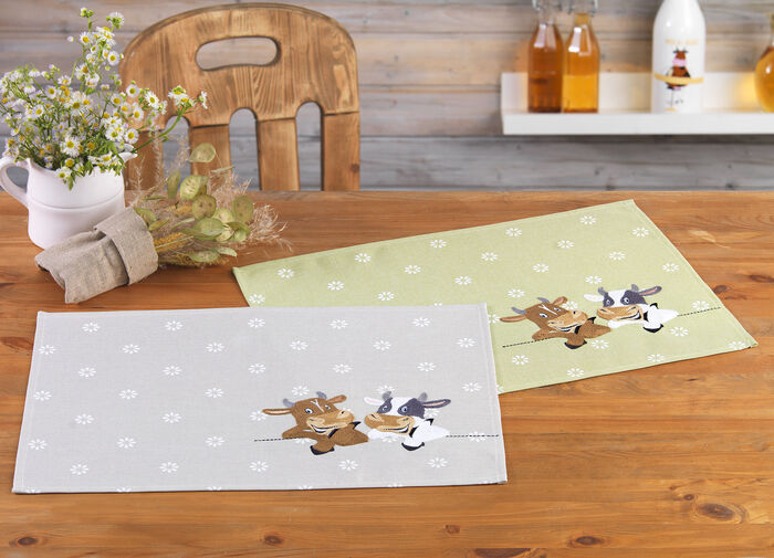 Tischdecke mit aufwendiger Stickerei ECRU