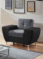 Frei im Raum aufstellbare Polsterm&ouml;bel mit Bettkasten und Liegefunktion 