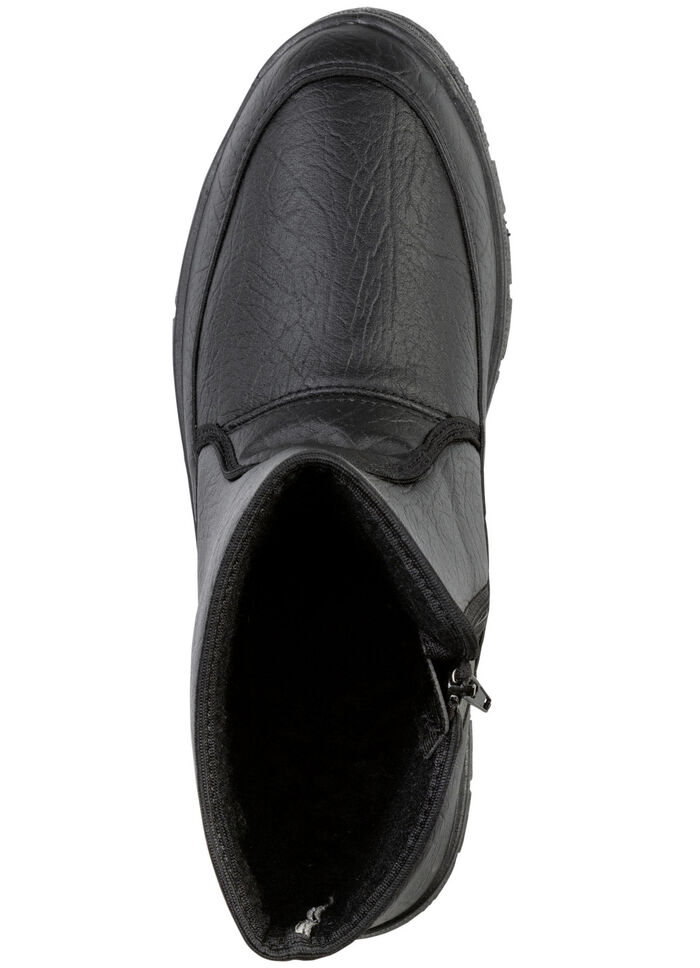 Stiefelette mit Knitter-Struktur SCHWARZ