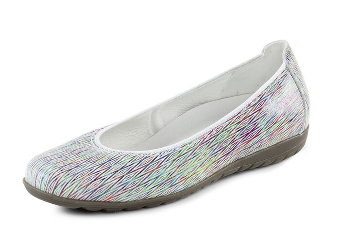 Waldl&auml;ufer Ballerinas aus Nubukleder WEISS-BUNT