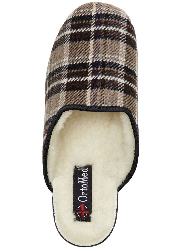 Zweierpack, gefütterte Herren-Hausschuhe, mit Wolle 1XBRAUN,1XBLAU