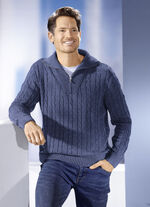 Troyer mit kurzem Rei&szlig;verschluss in 5 Farben JEANSBLAU