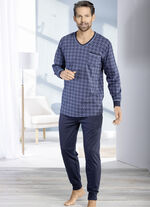 Schlafanzug mit V-Ausschnitt und Bündchenabschlüssen 