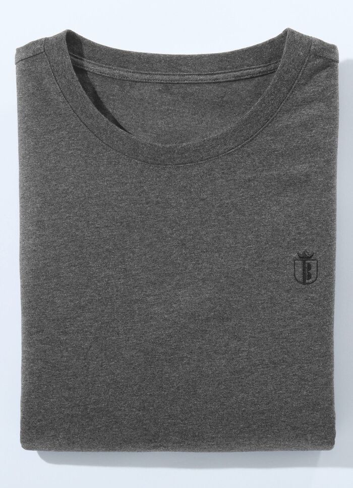 Doppelpack Shirt in 4 Farben  1x WEIß 1x DUNKELGRAU MELIERT