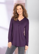 Shirt-Tunika mit kurzer Knopfleiste 