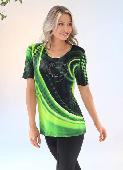 Hinrei&szlig;endes Shirt mit silberfarbenen Zierpl&auml;ttchen 