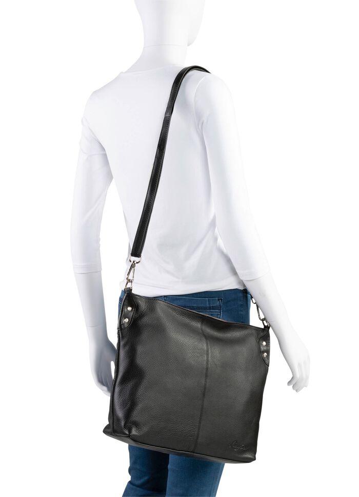 Laurina, Tasche, Damen, mit verstellbarem Umh&auml;ngeriemen SCHWARZ-MARONE