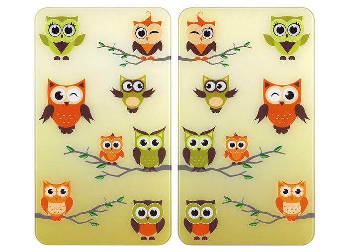 WENKO Herdabdeckplatten Eulen, 2er-Set 