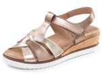 ELENA EDEN, bequeme Damen-Sandalen, Weite H, mit herausnehmbarem Fu&szlig;bett BRONZE-GOLD