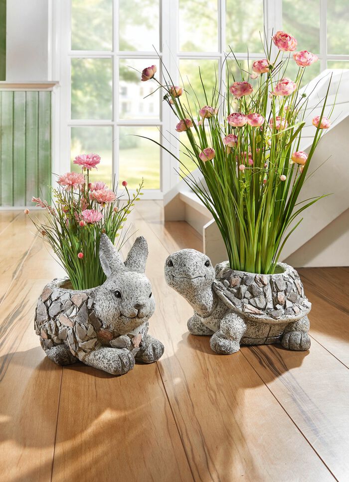 Grasbund in Topf aus Magnesia 