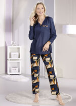 Laurina Schlafanzug mit dezenten Raffungen an der Schulternaht  