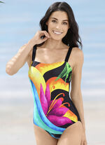 Schwab Badeanzug mit platziertem Druckdessin und Halbkorsage 