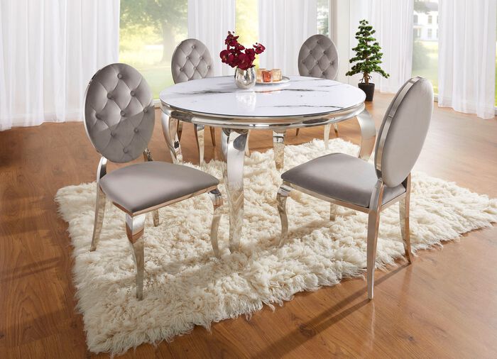 Esstisch mit Glasplatte 