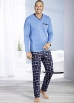 Schlafanzug mit V-Ausschnitt und offenen Abschlüssen  