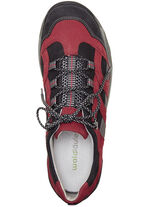 Waldläufer, sportliche Damen-Schnürschuhe, Weite H, mit herausnehmbarem Fußbett GRANATROT-SCHWARZ-GRAU