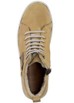 ELENA EDEN Schnür-Bootie aus Nubukleder, mit Leder-Applikation CURRY