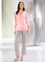 Shirtbluse mit durchgehender Knopfleiste in 2 Farben ROSÉ