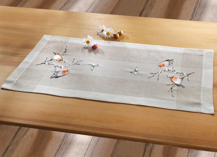 Tisch- und Raumdekoration mit Rotkehlchen-Motiv 