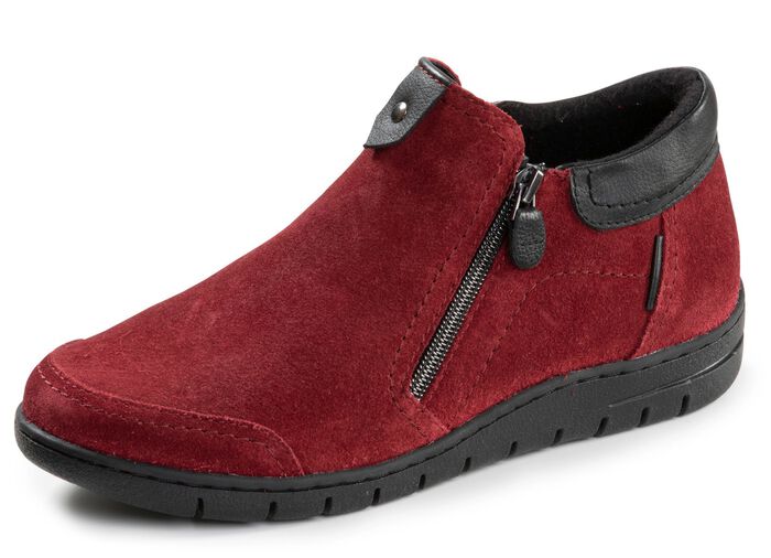 ELENA EDEN, bequeme Damen-Boots, Weite H, mit herausnehmbarem Fu&szlig;bett DUNKELROT