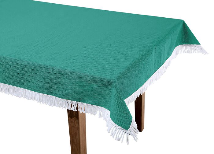 Wind- und wetterfeste Gartentischdecke mit Fransenabschluss 