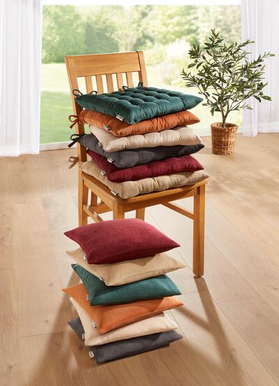 Stuhlkissen und Kissenbezug in Feincord 