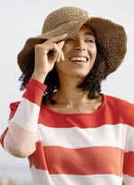 Sommerlicher Damen-Hut aus Papierstroh mit Zierkordel CAMEL