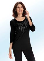 Shirt mit schmückender Steinzier in 2 Farben SCHWARZ