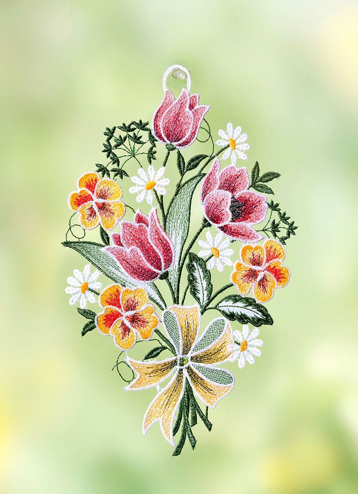 Fensterbild Tulpen  mit Saughaken 