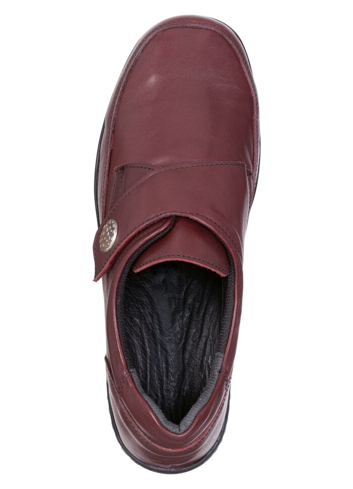 ELENA EDEN, bequeme Damen-Slipper, WeiteH, mit herausnehmbarem Fu&szlig;bett BURGUND