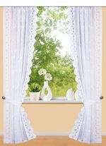 Hübsche Raffgardinen-Garnitur 