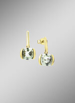 Edle Ohrstecker mit echt gr&uuml;nem Amethyst 