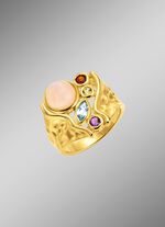 Vergoldeter Damenring mit Edelsteinen 