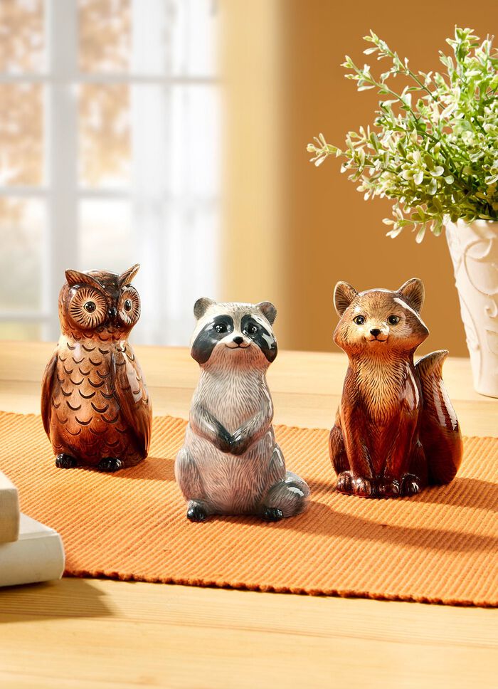 Handbemalte Waldtiere, 3er-Set 