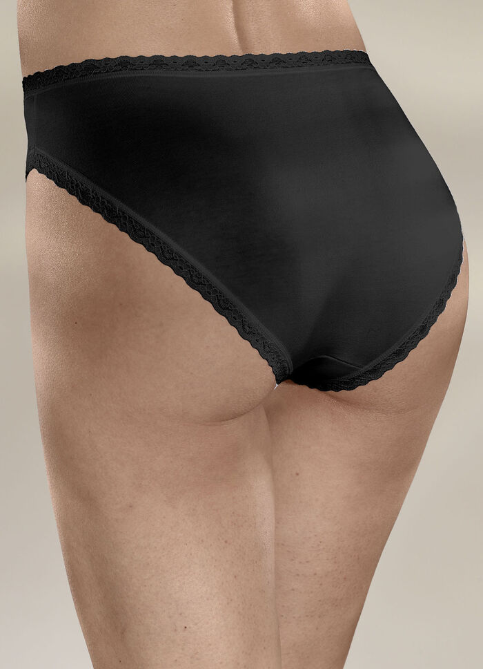 Sloggi 24/7 Dreierpack Slips mit Spitzenbandabschlüssen SCHWARZ