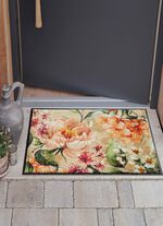 Fu&szlig;matte Blumen mit rutschhemmender R&uuml;ckseite 