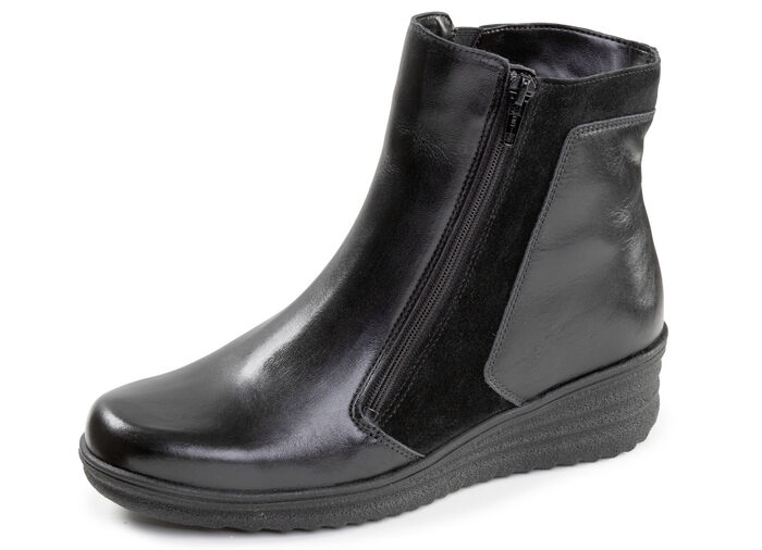 ELENA EDEN, gefütterte Damen-Stiefeletten, Winterschuhe, Weite H, mit Lammfell SCHWARZ