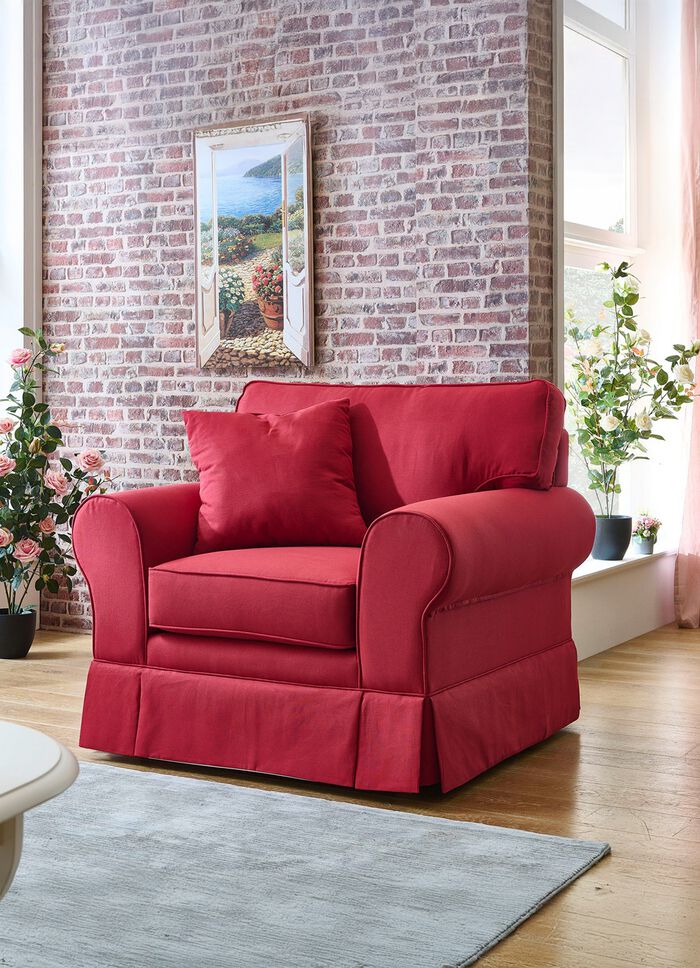 Frei im Raum aufstellbare Polsterm&ouml;bel mit Dekokissen 