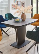 Esstisch mit X-Gestell und Synchronauszug GRAFIT