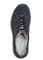 Waldl&auml;ufer Schn&uuml;rschuh aus Rind-Nubukleder DUNKELBLAU