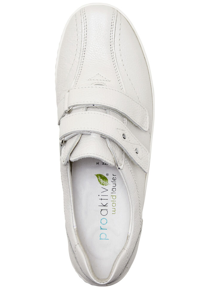 Waldläufer, bequeme Damen-Slipper, Weite H, mit herausnehmbarem Fußbett NATURWEISS