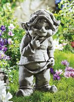 Wetterfeste Wichtel f&uuml;r Garten und Terrasse GRAU