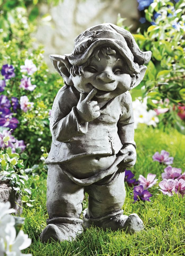 Wetterfeste Wichtel f&uuml;r Garten und Terrasse GRAU